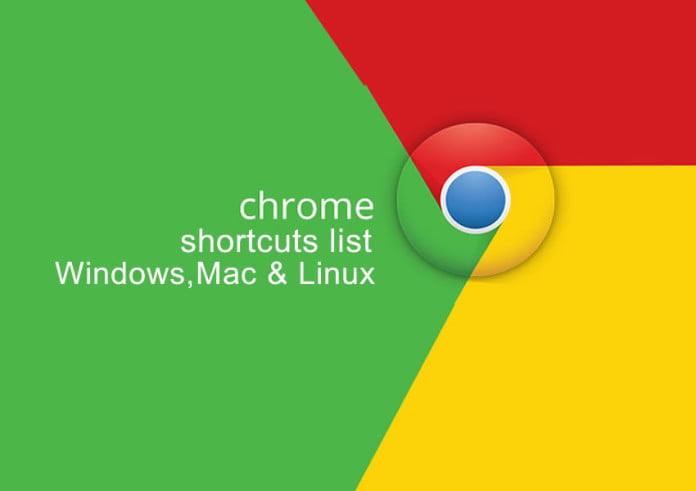 chrome shortcut lists for windows,mac,linux