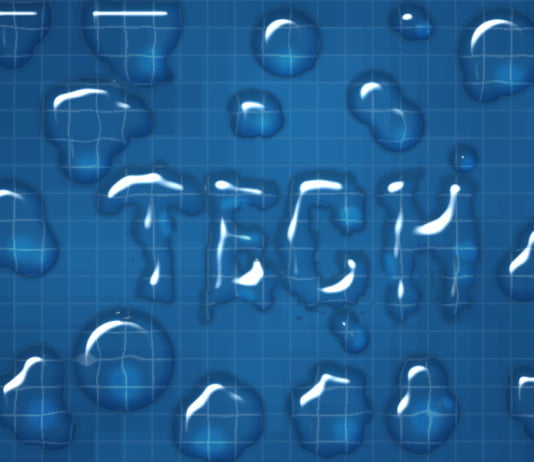 water drop text effect