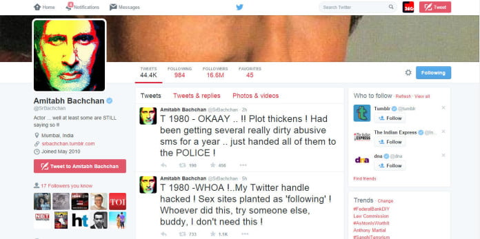 amitabh bachchan twitter accouct hacked amitabh bachchan twitter accouct hacked