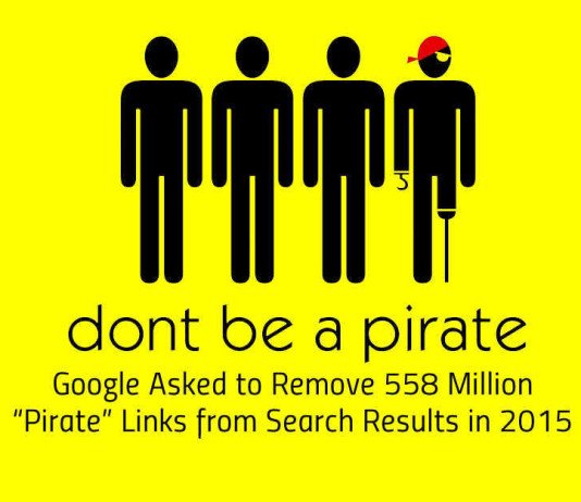 Google Asked to Remove 558 Million Pirate Links from Search Results in 2015