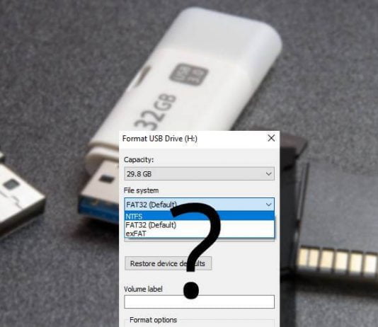 USB drive file systems - NTFS vs FAT32 vs exFAT