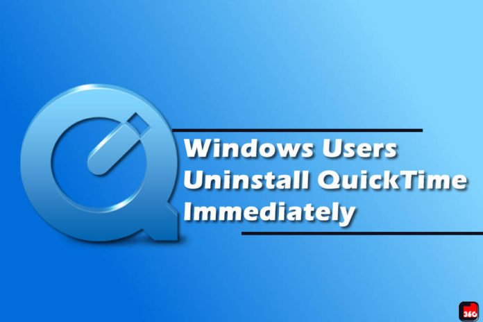 Windows Users Uninstall QuickTime Immediately Windows Users Uninstall QuickTime Immediately