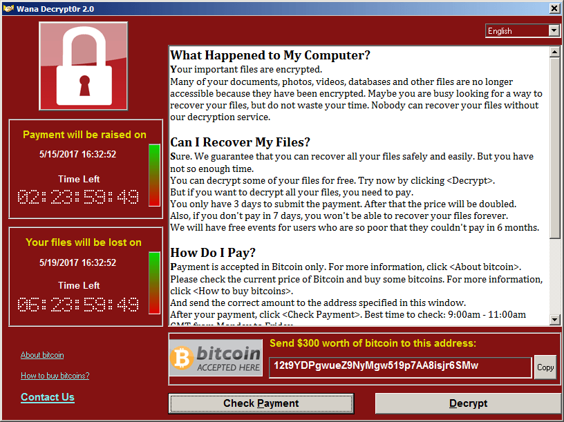 Massive Ransomware Attack With Stolen NSA Tool WannaCry
