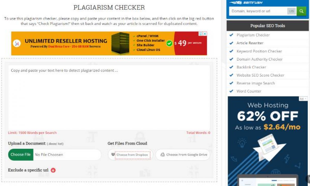 plagiarism checker online free large documents