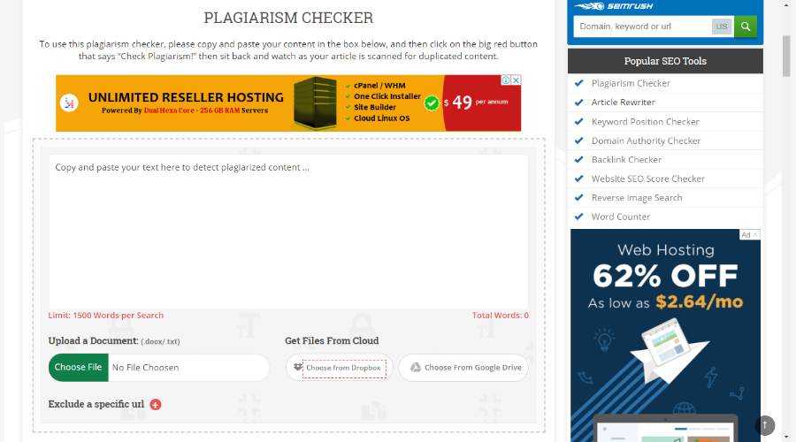 website plagiarism checker online