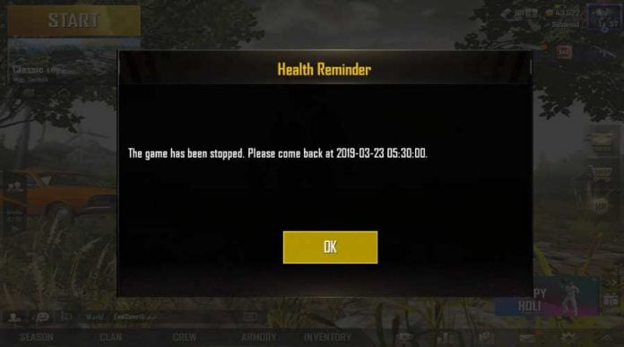PUBG Mobile 6-hour per day restriction in India