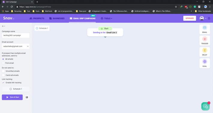 Snovio Email Drip Campaigns