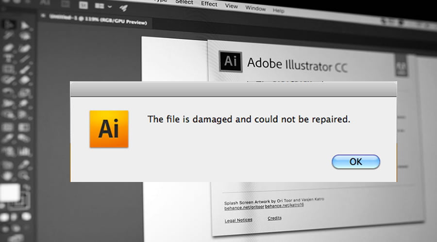 Corrupted Adobe Illustrator Files