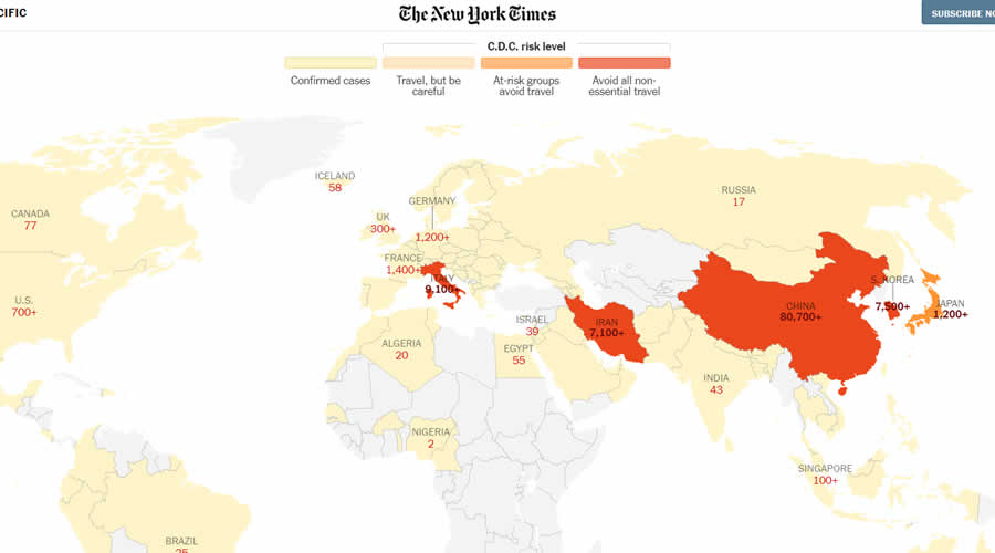 The New York Times COVID-19 dashboard