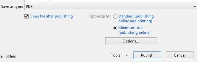 Compress PDF files directly from Word 1