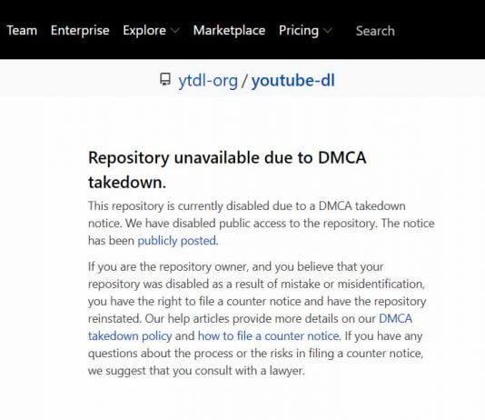 YouTube-dl Removed From GitHub