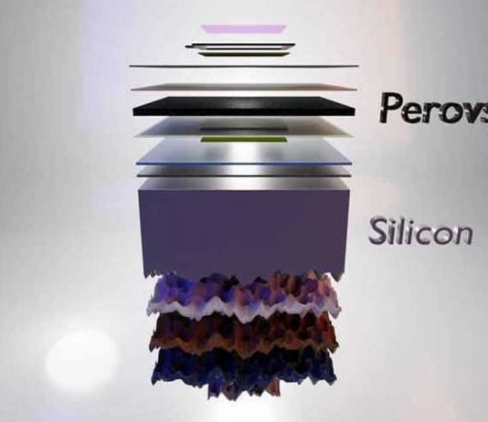 solar panel made of silicon and perovskite