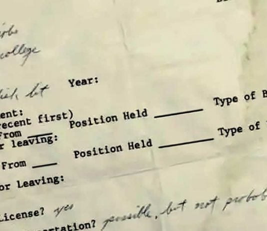 Handwritten Job Application By Steve Jobs