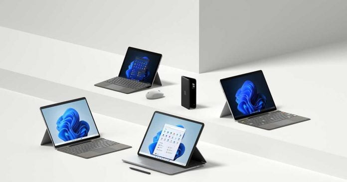 Surface Pro 8 Surface Laptop Studio and Surface Go 3