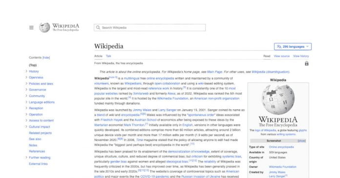 Wikipedia Fresh New Look