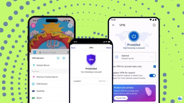 Mobile browsers with built-in VPN